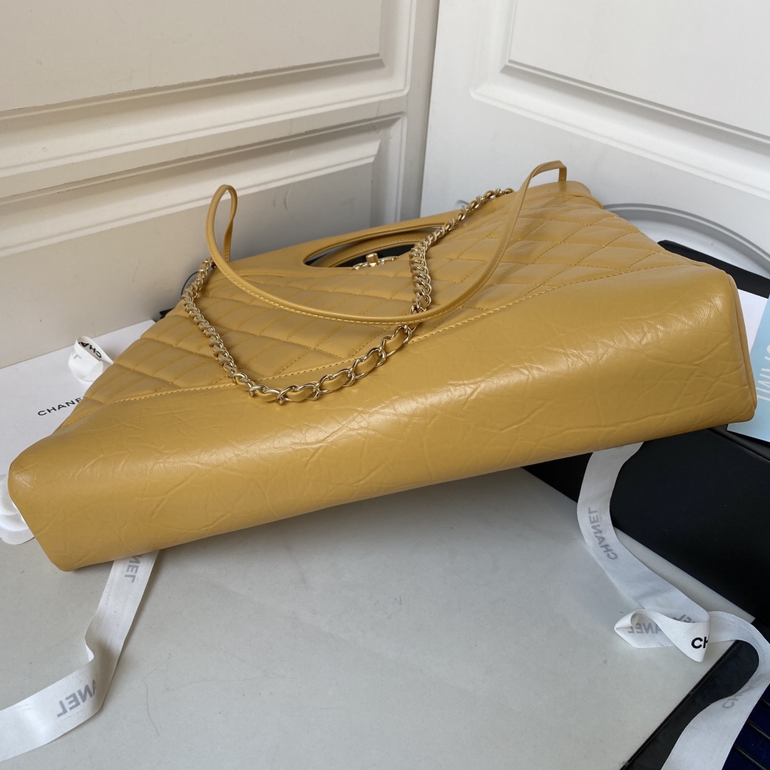 Calfskin Large 31 Chain Shoulder Bag Handbag AS1010 Yellow